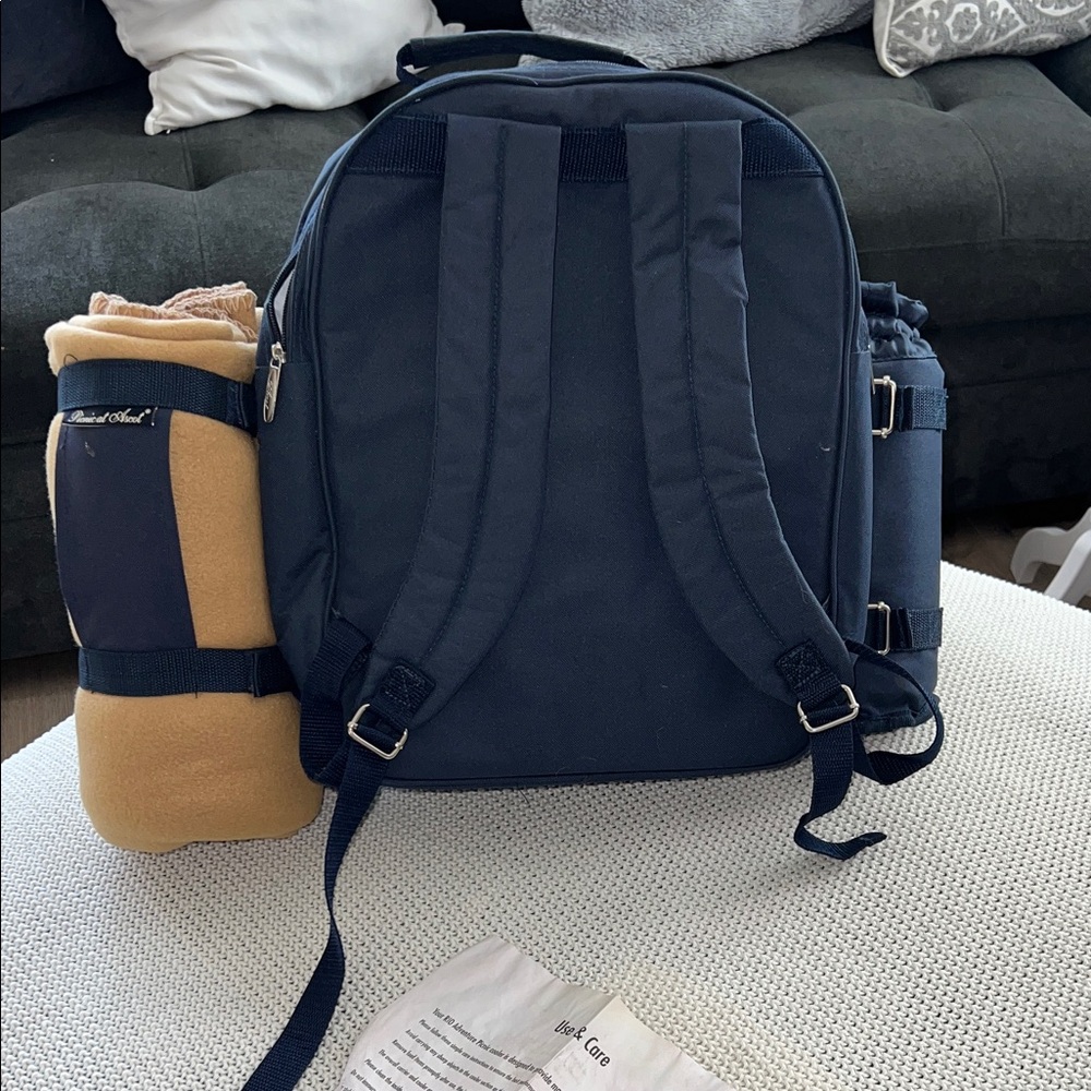 Elegant Blue Backpack with Bottle Holder - Picture 13 of 14